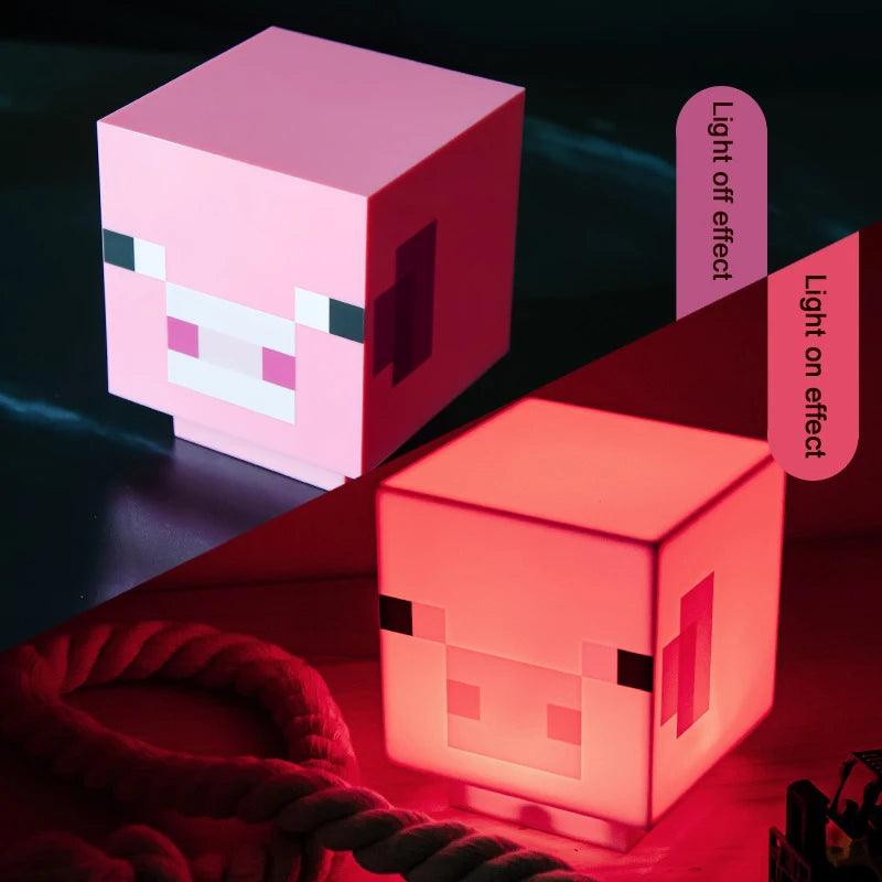 Minecraft világító disznófej, hangot kiadó
