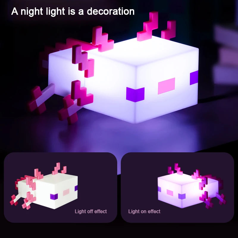 Minecraft Axolotl Éjjeli Lámpa