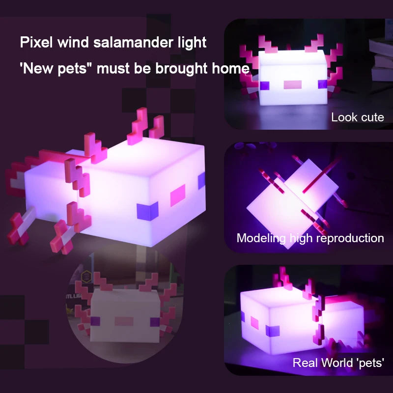 Minecraft Axolotl Éjjeli Lámpa