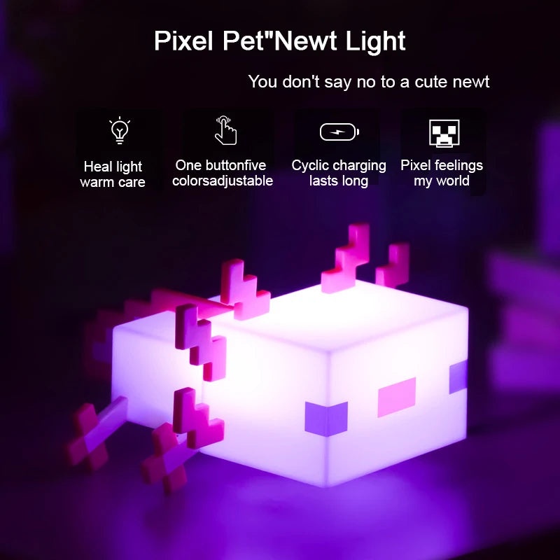 Minecraft Axolotl Éjjeli Lámpa