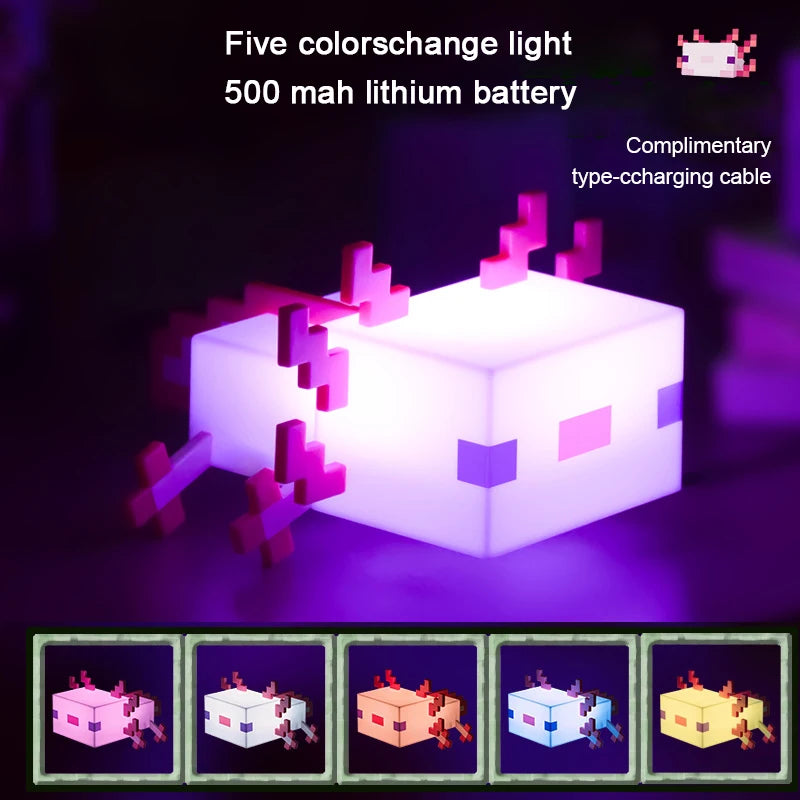Minecraft Axolotl Éjjeli Lámpa